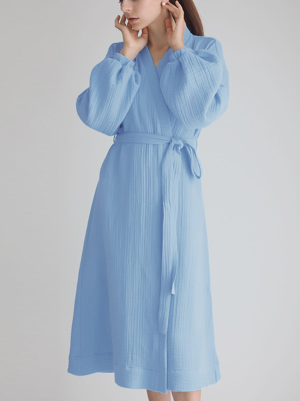 Solid Color Sleepwear Robe
